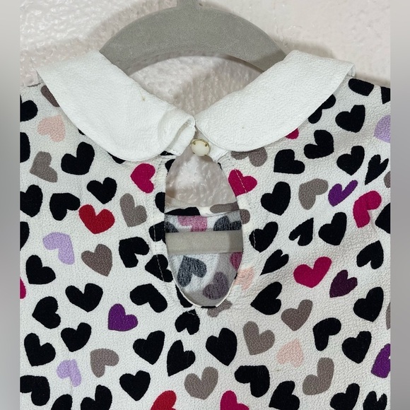 Kate Spade Dancing Hearts Jensen Top Peter Pan Collar Kids Girls Medium - Picture 12 of 15